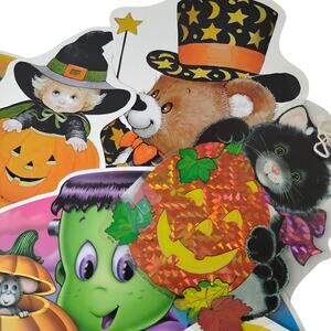 VTG Lot of 12 Die Cut Cutouts Paper Plastic Halloween Decorations Early 2000's
